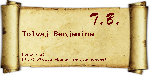 Tolvaj Benjamina névjegykártya